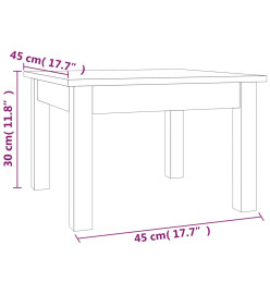 Table basse 45x45x30 cm Bois massif de pin