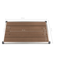 Receveur de douche extérieur WPC Inox 110x62 cm Marron