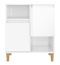 Buffet Blanc brillant 60x35x70 cm Bois d'ingénierie