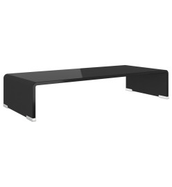 Meuble TV/ Support pour moniteur 60 x 25 x 11 cm Verre Noir