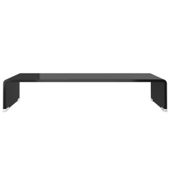 Meuble TV/ Support pour moniteur 60 x 25 x 11 cm Verre Noir