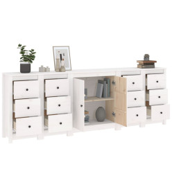 Buffet Blanc 230x35x80 cm Bois massif de pin