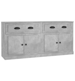 Buffets 2 pcs gris béton bois d'ingénierie