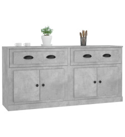 Buffets 2 pcs gris béton bois d'ingénierie