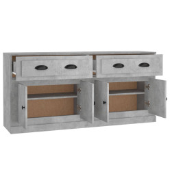 Buffets 2 pcs gris béton bois d'ingénierie