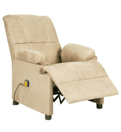 Fauteuil de massage Crème Similicuir daim