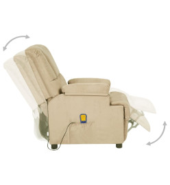 Fauteuil de massage Crème Similicuir daim