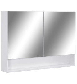 Armoire à miroir de salle de bain LED Blanc 80x15x60 cm MDF