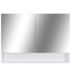 Armoire à miroir de salle de bain LED Blanc 80x15x60 cm MDF