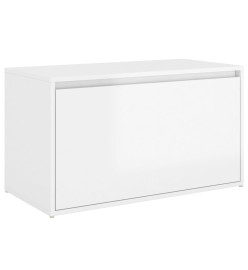 Banc d'entrée 80x40x45 cm Blanc brillant Aggloméré