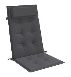 Coussins de chaise à dossier haut lot de 4 anthracite
