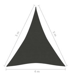 Voile d'ombrage 160 g/m² Anthracite 4x5x5 m PEHD