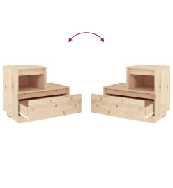 Tables de chevet 2 pcs Gris 60x34x51 cm Bois de pin solide