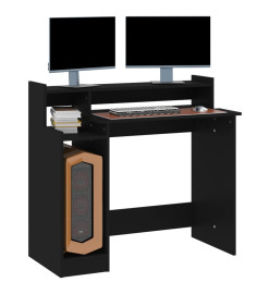 Bureau avec lumières LED noir 97x45x90 cm bois d'ingénierie