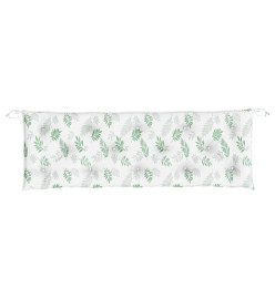 Coussin de banc de jardin motif de feuilles 150x50x7 cm