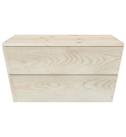 Salon de jardin palette 9 pcs avec coussins Épicéa imprégné