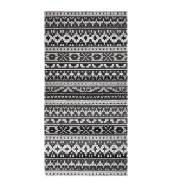 Tapis à tissage plat d'extérieur 100x200 cm Gris foncé