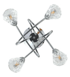 Plafonnier avec abat-jour en treillis de verre pour 4 LED G9