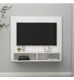 Meuble TV mural Blanc brillant 102x23,5x90 cm Aggloméré