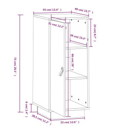 Buffet 34x40x75 cm Bois massif de pin