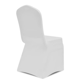 Housse blanche extensible pour chaise 6 pièces