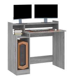 Bureau et lumières LED Sonoma gris 97x45x90cm Bois d'ingénierie