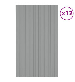 Panneaux de toiture 12 pcs Acier galvanisé Gris 80x45 cm