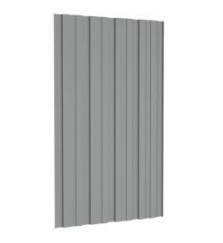 Panneaux de toiture 12 pcs Acier galvanisé Gris 80x45 cm