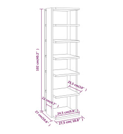 Étagère à chaussures Chêne fumé 27,5x27x102cm Bois d'ingénierie