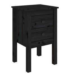 Table de chevet Noir 40x35x61,5 cm Bois de pin massif