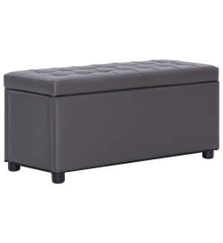 Pouf de rangement 87,5 cm Gris Similicuir