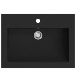 Lavabo en granit 600 x 450 x 120 mm Noir