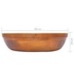 Lavabo Bois de teck massif Φ40x10 cm