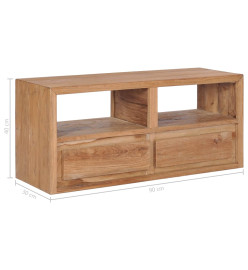 Meuble TV 90x30x40 cm bois de teck solide