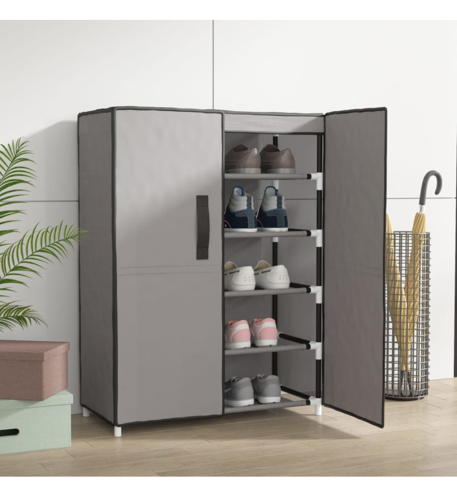 Armoire à chaussures Gris 60x28x90 cm Tissu