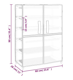 Armoire à chaussures Gris 60x28x90 cm Tissu