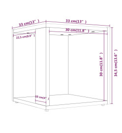 Table d'appoint Chêne marron 33x33x34,5 cm Bois d'ingénierie