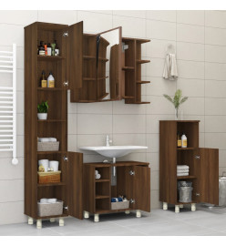 Armoire de bain Chêne marron 30x30x95 cm Bois d'ingénierie