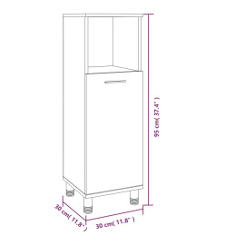 Armoire de bain Chêne marron 30x30x95 cm Bois d'ingénierie