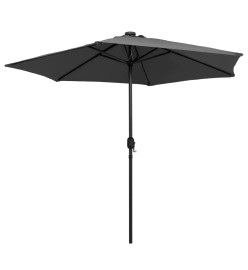 Parasol avec LED et mât en aluminium 270 cm Anthracite