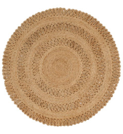 Tapis Jute tressé à la main 120 cm Rond