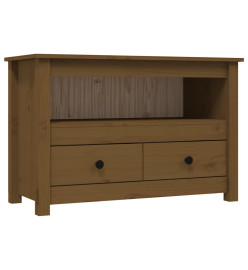 Meuble TV Marron miel 79x35x52 cm Bois de pin massif