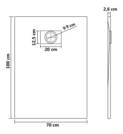 Receveur de douche SMC Gris 100x70 cm