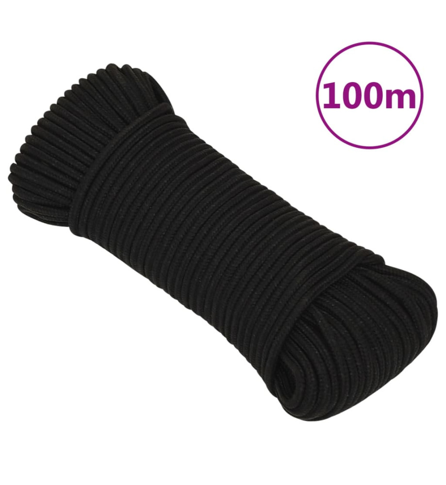 Corde de travail Noir 4 mm 100 m Polyester