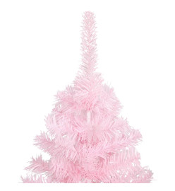 Sapin de Noël artificiel avec support rose 150 cm PVC