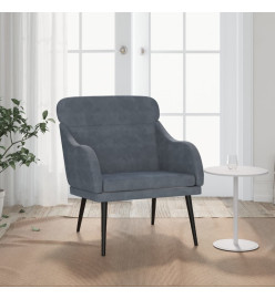 Fauteuil Gris foncé 63x76x80 cm Velours