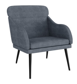 Fauteuil Gris foncé 63x76x80 cm Velours