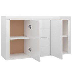 Buffet Blanc brillant 120x36x69 cm Aggloméré