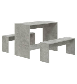 Ensemble de salle à manger 3 pcs Gris béton Aggloméré