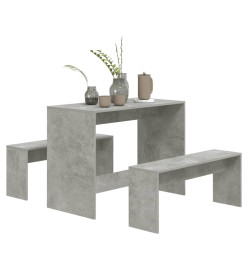 Ensemble de salle à manger 3 pcs Gris béton Aggloméré